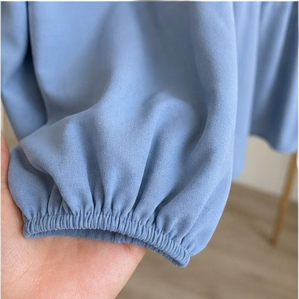 Blue Button Blouse - Picture 5 of 6